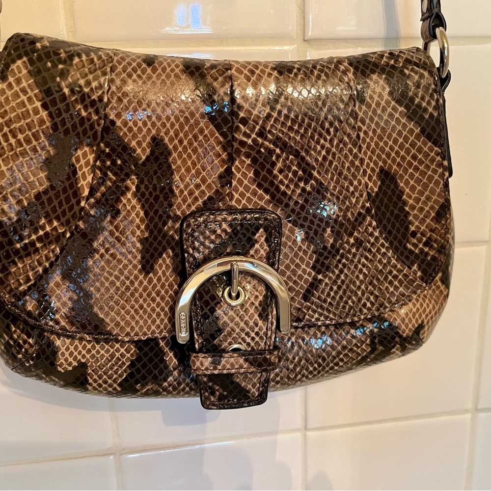 COACH SNAKESKIN LEATHER CROSSBODY BAG  nwot - Picture 3 of 6